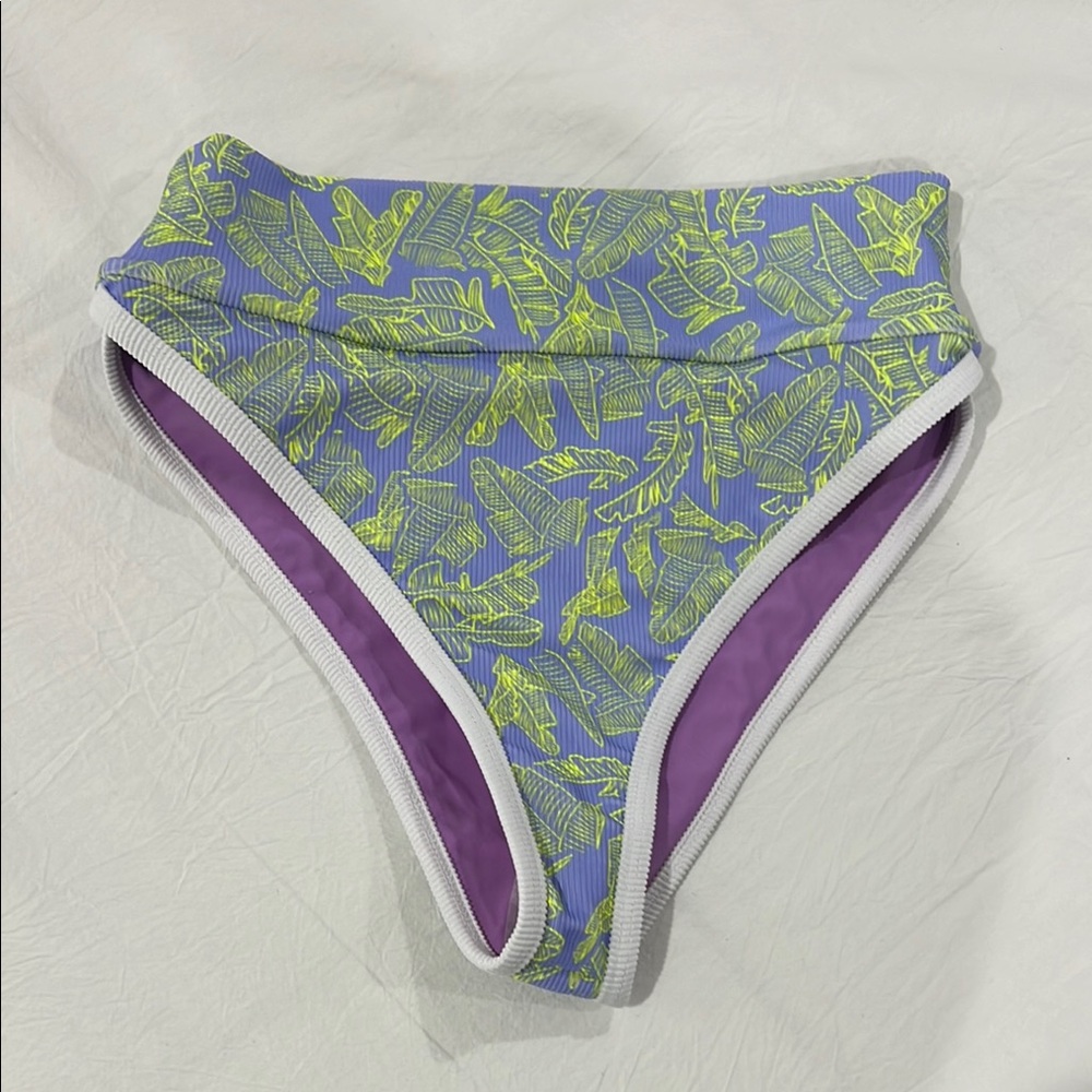 LainSnow Kiawah Bikini Bottom with Limelight Palms Print - NWT